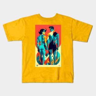 Men on Beach in Love Kids T-Shirt